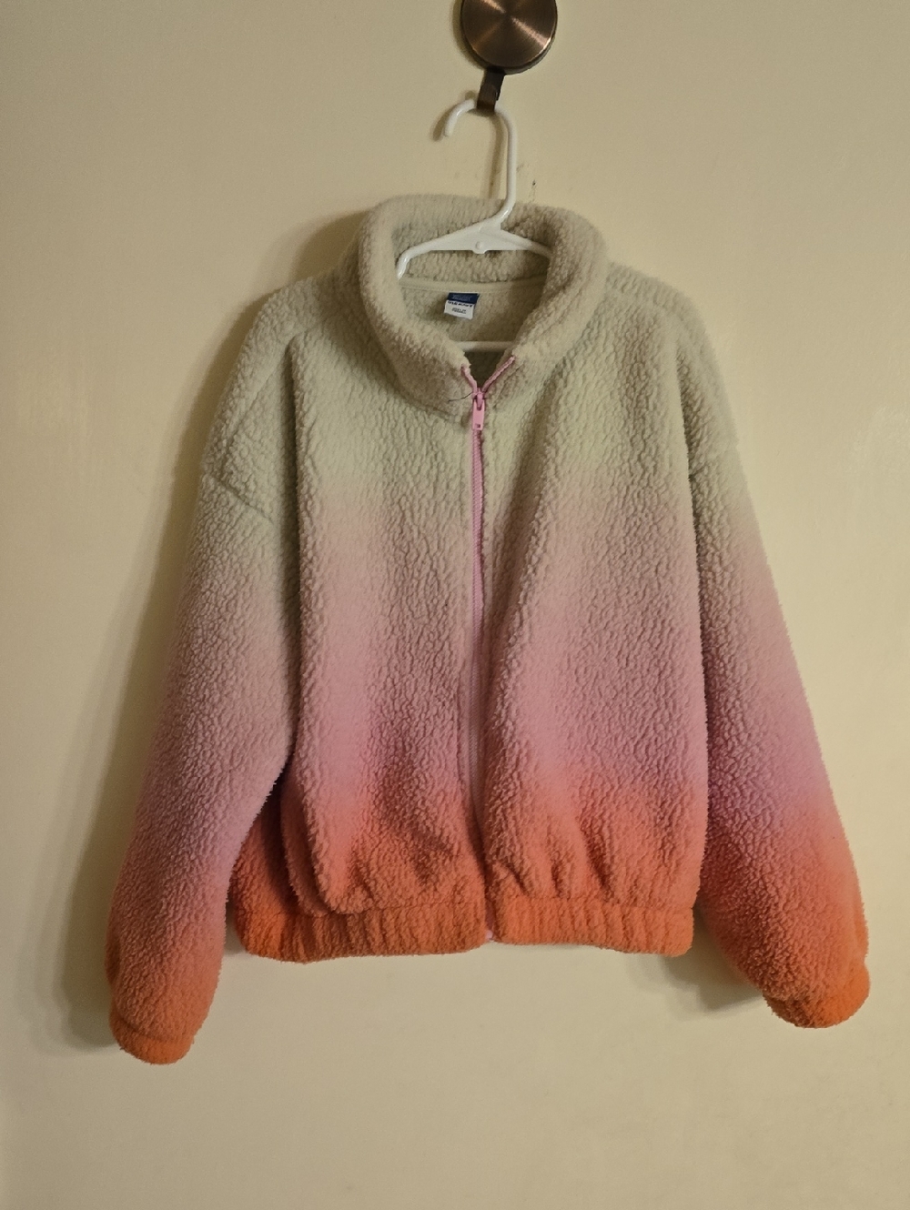 Old Navy Cream Sherpa Jacket with Blue Tag